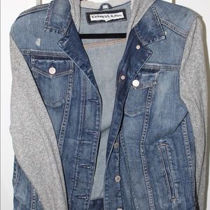 Express Jean Jacket Hoodie- M